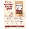 Infografika produktu 176304 Akinu VITALITY Králík jerky 50 g – podle vystavené infografiky 176169 (1a68bbe9), varianta 1/2, vč. krmné dávky.